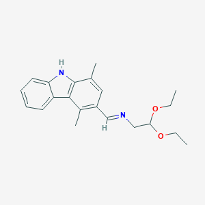 molecular formula C21H26N2O2 B100024 Carbazole, 3-(2,2-diethoxyethyliminomethyl)-1,4-dimethyl- CAS No. 18073-23-9