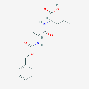molecular formula C16H22N2O5 B100036 2-(2-{[(Benzyloxy)carbonyl]amino}propanamido)pentanoic acid CAS No. 18921-54-5