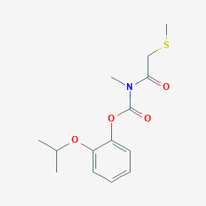 molecular formula C14H19NO4S B100186 CARBAMIC ACID, METHYL ((METHYLTHIO)ACETYL)-, o-ISOPROPOXYPHENYL ESTER CAS No. 17959-12-5