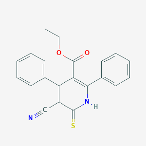 B010023 Ethyl 5-cyano-2,4-diphenyl-6-thioxo-1,4,5,6-tetrahydro-3-pyridinecarboxylate CAS No. 105199-50-6