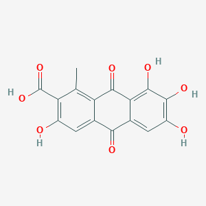 molecular formula C16H10O8 B100238 3,6,7,8-四羟基-1-甲基-9,10-二氧基蒽醌-2-羧酸 CAS No. 18499-89-3