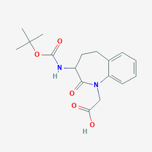 B010028 2-(3-((tert-Butoxycarbonyl)amino)-2-oxo-2,3,4,5-tetrahydro-1H-benzo[b]azepin-1-yl)acetic acid CAS No. 103105-97-1