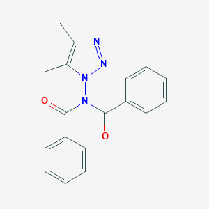molecular formula C18H16N4O2 B100328 Benzamide, N-benzoyl-N-(4,5-dimethyl-1H-1,2,3-triazol-1-yl)- CAS No. 19226-35-8