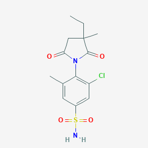 molecular formula C14H17ClN2O4S B100408 2-Ethyl-2-methyl-N-(6-chloro-4-sulfamoyl-o-tolyl)succinimide CAS No. 17100-96-8
