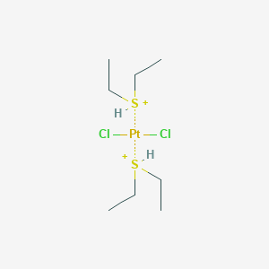 molecular formula C8H22Cl2PtS2+2 B100495 Dichloroplatinum;diethylsulfanium CAS No. 15337-84-5