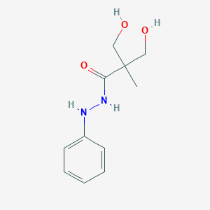 molecular formula C11H16N2O3 B100567 Propanoic acid, 3-hydroxy-2-(hydroxymethyl)-2-methyl-, 2-phenylhydrazide CAS No. 17872-56-9