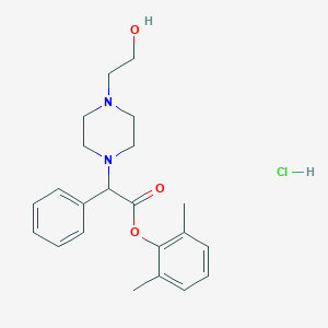 molecular formula C22H29ClN2O3 B100622 4-(2-Hydroxyethyl)-alpha-phenyl-1-piperazineacetic acid 2,6-xylyl ester hydrochloride CAS No. 19245-07-9