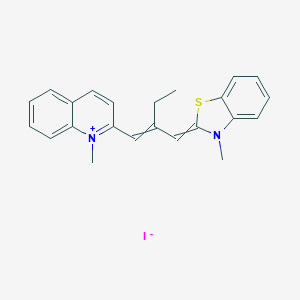 molecular formula C23H23IN2S B100626 1-Methyl-2-(2-((3-methyl-2-benzothiazolinylidene)methyl)-1-butenyl)quinolinium iodide CAS No. 18420-49-0