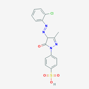 molecular formula C16H13ClN4O4S B100639 4-[4-[(2-chlorophenyl)azo]-4,5-dihydro-3-methyl-5-oxo-1H-pyrazol-1-yl]benzenesulphonic acid CAS No. 16568-46-0