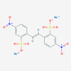 molecular formula C14H8N2Na2O10S2 B100687 Benzenesulfonic acid, 2,2'-(1,2-ethenediyl)bis(5-nitro-, sodium salt CAS No. 15883-59-7