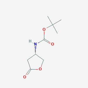 molecular formula C9H15NO4 B010079 (S)-叔丁基(5-氧代四氢呋喃-3-基)氨基甲酸酯 CAS No. 104227-71-6