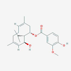 B000101 [(1S,3Z,7Z,9S,10S)-9-hydroxy-3,7-dimethyl-10-propan-2-ylcyclodeca-3,7-dien-1-yl] 4-hydroxy-3-methoxybenzoate CAS No. 39380-16-0