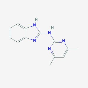 molecular formula C13H13N5 B101250 1H-苯并咪唑-2-胺，N-(4,6-二甲基-2-嘧啶基)- CAS No. 19206-90-7