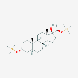 molecular formula C27H52O3Si2 B101255 (3R,5R,8R,9S,10S,13S,14S,17R)-10,13-Dimethyl-3-trimethylsilyloxy-17-[(1S)-1-trimethylsilyloxyethyl]-1,2,3,4,5,6,7,8,9,11,12,14,15,16-tetradecahydrocyclopenta[a]phenanthren-17-ol CAS No. 17562-94-6