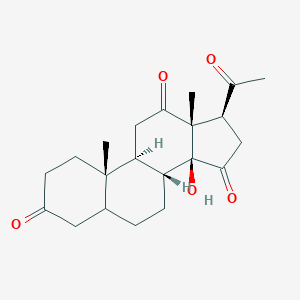 molecular formula C21H28O5 B101269 14beta-Pregnane-3,12,15,20-tetrone, 14-hydroxy- CAS No. 16396-79-5