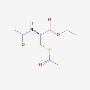 molecular formula C9H15NO4S B101358 （R）-乙基 2-乙酰氨基-3-（乙酰硫基）丙酸酯 CAS No. 19547-89-8