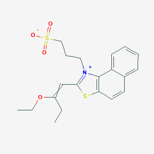 molecular formula C20H24NO4S2+ B101380 3-[2-(2-Ethoxybut-1-enyl)benzo[e][1,3]benzothiazol-1-ium-1-yl]propane-1-sulfonate CAS No. 16470-41-0