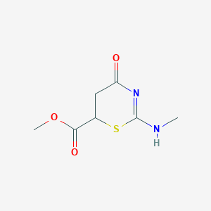 molecular formula C7H10N2O3S B101397 Methyl 2-(methylamino)-4-oxo-5,6-dihydro-1,3-thiazine-6-carboxylate CAS No. 16238-41-8