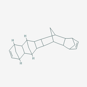 molecular formula C24H28 B101432 1,4:5,12:6,11:7,10-Tetramethanodibenzo[b,h]biphenylene, 1,4,4a,5,5a,5b,6,6a,7,10,10a,11,11a,11b,12,12a-hexadecahydro- CAS No. 17829-32-2