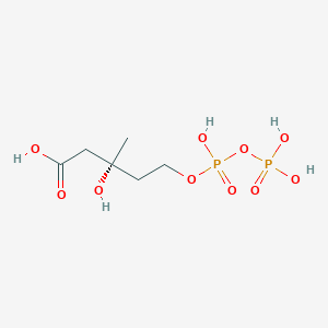 molecular formula C6H14O10P2 B010145 (3r)-3-Hydroxy-5-{[(R)-Hydroxy(Phosphonooxy)phosphoryl]oxy}-3-Methylpentanoic Acid CAS No. 103025-21-4