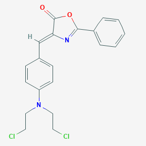 molecular formula C20H18Cl2N2O2 B101456 (4Z)-4-[[4-[bis(2-chloroethyl)amino]phenyl]methylidene]-2-phenyl-1,3-oxazol-5-one CAS No. 18776-75-5