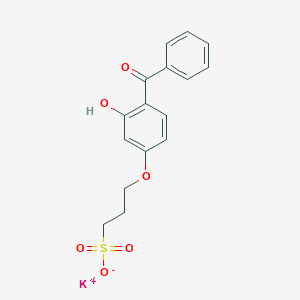 molecular formula C16H15KO6S B101469 Potassium 3-(4-benzoyl-3-hydroxyphenoxy)propanesulphonate CAS No. 18296-82-7
