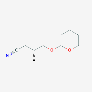 molecular formula C10H17NO2 B010173 (3R)-3-Methyl-4-[(tetrahydro-2H-pyran-2-YL)oxy]-butanenitrile CAS No. 110171-23-8