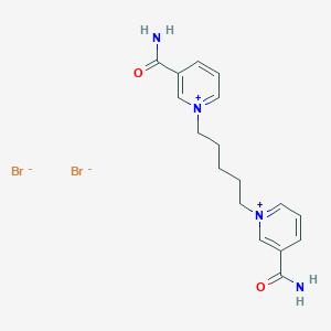 molecular formula C17H22Br2N4O2 B101740 Pyridinium, 1,1'-pentamethylenebis(3-carbamoyl-, dibromide CAS No. 19293-86-8