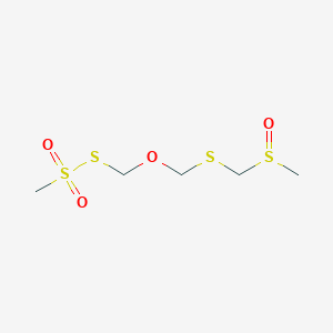 molecular formula C5H12O4S4 B101987 Methanesulfonic acid, thio-, S-[[[[(methylsulfinyl)methyl]thio]methoxy]methyl] ester CAS No. 17135-23-8
