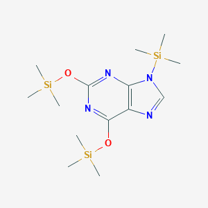 molecular formula C14H28N4O2Si3 B102033 9-(Trimethylsilyl)-2,6-bis[(trimethylsilyl)oxy]-9H-purine CAS No. 18551-03-6