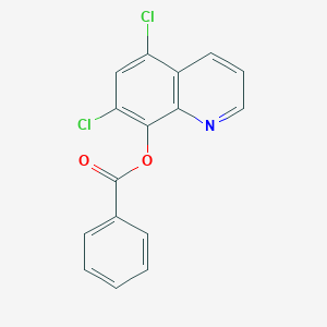 molecular formula C16H9Cl2NO2 B102232 5,7-Dichloro-8-benzoyloxyquinoline CAS No. 18193-10-7