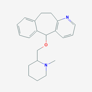 molecular formula C21H26N2O B102247 10,11-Dihydro-5-((1-methylpiperid-2-yl)methoxy)-5H-benzo(4,5)cyclohepta(1,2-b)pyridine CAS No. 18374-06-6