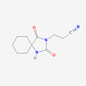 molecular formula C11H15N3O2 B102258 3-(2,4-Dioxo-1,3-diazaspiro[4.5]decan-3-yl)propanenitrile CAS No. 19283-00-2
