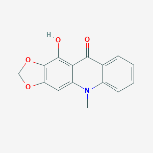 molecular formula C15H11NO4 B102298 11-Hydroxy-5-methyl-[1,3]dioxolo[4,5-b]acridin-10-one CAS No. 17014-46-9