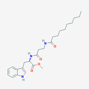 molecular formula C25H37N3O4 B102303 l-Tryptophan, N-[N-(1-oxodecyl)-beta-alanyl]-, methyl ester CAS No. 15939-57-8