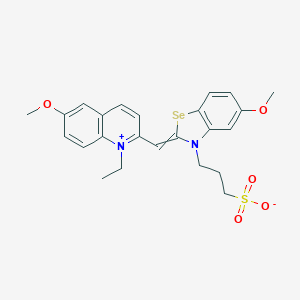 molecular formula C24H26N2O5SSe B102322 1-Ethyl-6-methoxy-2-((5-methoxy-3-(3-sulphonatopropyl)-3H-benzoselenazol-2-ylidene)methyl)quinolinium CAS No. 17852-69-6