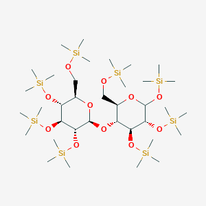 molecular formula C36H86O11Si8 B102332 Trimethyl-[[(2R,3R,4S,5R)-4,5,6-tris(trimethylsilyloxy)-3-[(2S,3R,4S,5R,6R)-3,4,5-tris(trimethylsilyloxy)-6-(trimethylsilyloxymethyl)oxan-2-yl]oxyoxan-2-yl]methoxy]silane CAS No. 17225-43-3