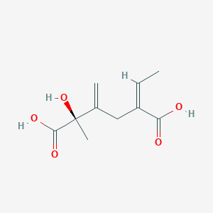 molecular formula C10H14O5 B102492 (2R,5Z)-5-ethylidene-2-hydroxy-2-methyl-3-methylidenehexanedioic acid CAS No. 18003-06-0