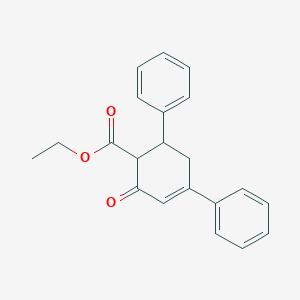 molecular formula C21H20O3 B102827 Ethyl 2-oxo-4,6-diphenylcyclohex-3-ene-1-carboxylate CAS No. 6287-66-7