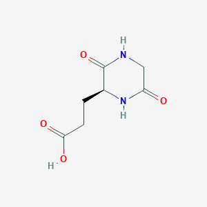 molecular formula C7H10N2O4 B102853 3-[(2S)-3,6-dioxopiperazin-2-yl]propanoic Acid CAS No. 16364-35-5