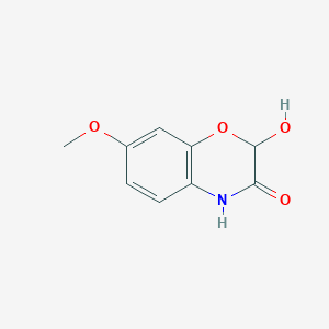 molecular formula C9H9NO4 B102865 2-羟基-7-甲氧基-2H-1,4-苯并恶嗪-3(4H)-酮 CAS No. 17359-53-4
