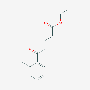 molecular formula C14H18O3 B010295 Ethyl 5-(2-methylphenyl)-5-oxovalerate CAS No. 100972-13-2