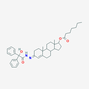 molecular formula C34H48N2O4 B103085 Testosterone enantate benzilic acid hydrazone CAS No. 18625-33-7