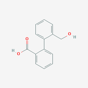 molecular formula C14H12O3 B103279 2'-(Hydroxymethyl)-[1,1'-biphenyl]-2-carboxylic acid CAS No. 18773-63-2