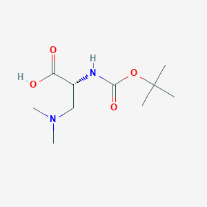 molecular formula C10H20N2O4 B010335 N-alpha-Boc-(R)-2-amino-3-(dimethylamino)propionic acid CAS No. 110755-32-3