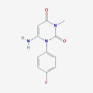 molecular formula C11H10FN3O2 B103394 6-Amino-1-(4-fluoro-phenyl)-3-methyl-1H-pyrimidine-2,4-dione CAS No. 19369-30-3