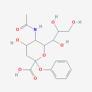 molecular formula C17H23NO9 B103407 5-乙酰氨基-4-羟基-2-苯氧基-6-(1,2,3-三羟基丙基)氧杂环-2-羧酸 CAS No. 15964-32-6