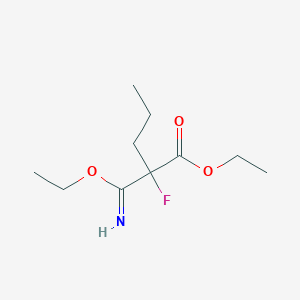 molecular formula C10H18FNO3 B103469 ethyl 2-(C-ethoxycarbonimidoyl)-2-fluoropentanoate CAS No. 18283-03-9