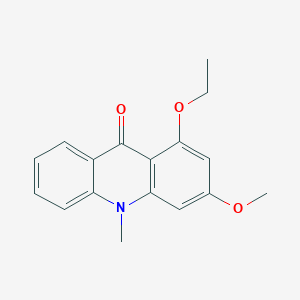 molecular formula C17H17NO3 B103532 1-Ethoxy-3-methoxy-10-methylacridin-9-one CAS No. 17014-42-5