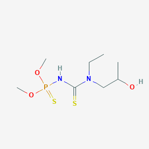 molecular formula C8H19N2O3PS2 B103717 Ethyl(2-hydroxypropyl)thiocarbamoylamidothiophosphoric acid o,o-dimethyl ester CAS No. 15918-04-4